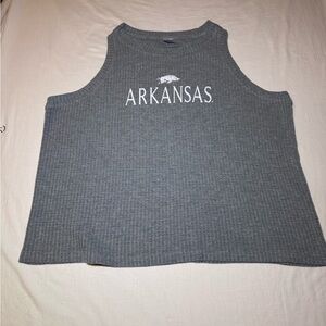Arkansas Razorbacks Tank Top Womens Large XL Gray  Sleeveless Shirt